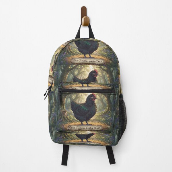 Item preview, Black feathers, golden heart, Black Australorp chicken designed and sold by pbchan.