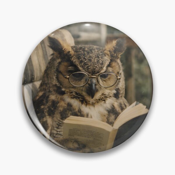 Item preview, Wise Owl Reading a Book Wall Art | Scholarly Owl Wearing Glasses | Retro Photography Aesthetic Vintage Print designed and sold by PaintedPixels01.
