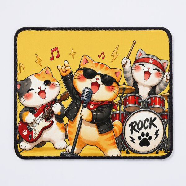 Item preview, Catrio Young Rock Band Enthusiasts Cute Cat Illustration designed and sold by Mindworx21.