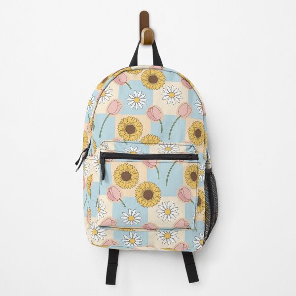 Item preview, Pastel Tulips, Daisies & Sunflowers – Retro Checkerboard Floral Seamless Pattern designed and sold by The Digital Compass.