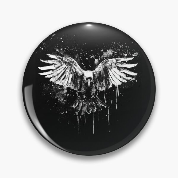Item preview, Raven with Spread Wings Gothic Ink Splatter Art designed and sold by inkoutninja.