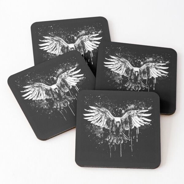 Item preview, Raven with Spread Wings Gothic Ink Splatter Art designed and sold by inkoutninja.