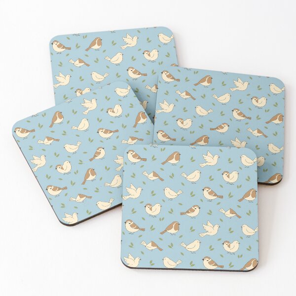 Item preview, Minimalist Birds & Leaves – Soft Pastel Seamless Pattern designed and sold by The Digital Compass.