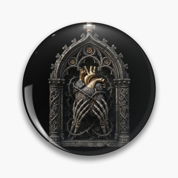 Item preview, Golden Heart in Interlaced Bone Hands — Gothic Sculpture designed and sold by David Mateo ArtWorks.