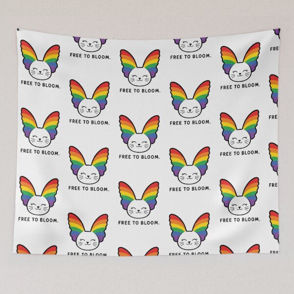 Item preview, Free To Bloom Shirt, Rainbow Butterfly Kitty T-Shirt, Cute Pride Cat Tee, LGBTQ Rainbow Graphic Shirt, Kawaii Butterfly Cat, Colorful Gift for Cat Lovers designed and sold by KAYJAY DESIGNS.