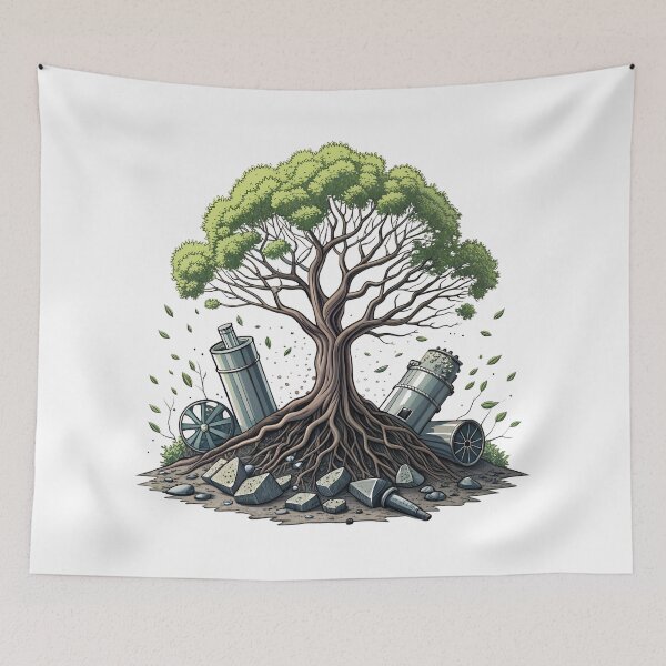 Item preview, Nature reclaims industrial remnants symbolizing renewal designed and sold by Ag49D.