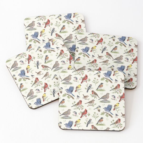 Item preview, North American Garden Birds – Colourful Backyard Wildlife Seamless Pattern designed and sold by The Digital Compass.