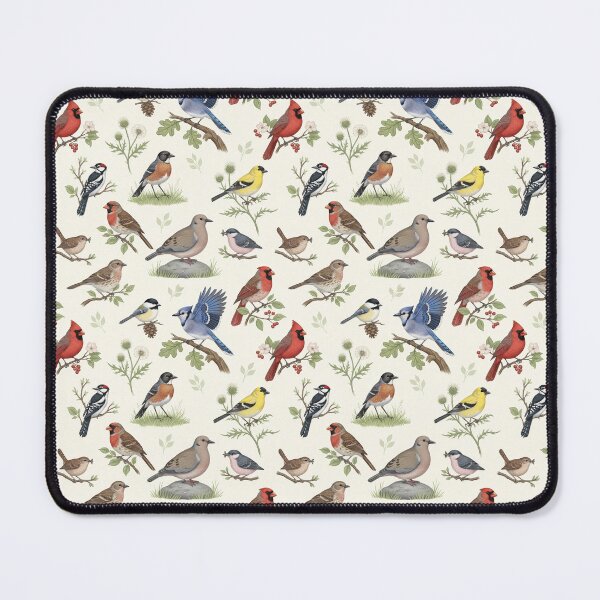 Item preview, North American Garden Birds – Colourful Backyard Wildlife Seamless Pattern designed and sold by The Digital Compass.