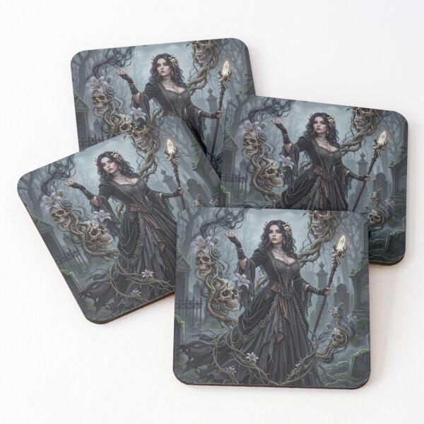 Item preview, Elegant Flower Necromancer Macabre Gothic Floral Fantasy Art designed and sold by TheRichGallery.