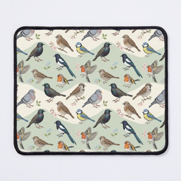 Item preview, Pastel Garden Birds – Decorative British Wildlife Seamless Pattern designed and sold by The Digital Compass.