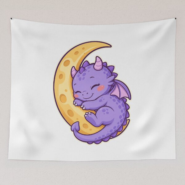 Item preview, Cute Purple Dragon Sleeping on Moon designed and sold by Lobory.