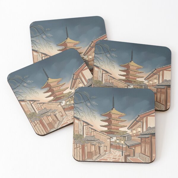 Item preview, Gion Geisha District, Historical Temple of Kyoto, Folk Art designed and sold by Arch & Avenue.