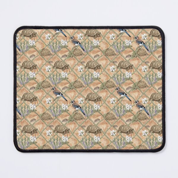 Item preview, Tortoises & Songbirds – Vintage Wildlife Lattice Seamless Pattern designed and sold by The Digital Compass.