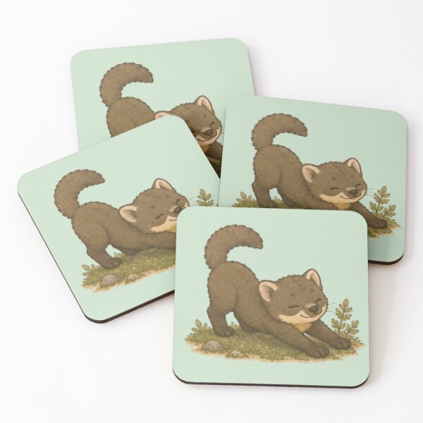 Item preview, Morning Stretch Pine Marten designed and sold by MellowMunchkins.