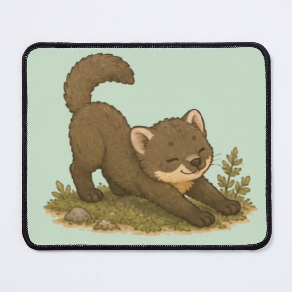 Item preview, Morning Stretch Pine Marten designed and sold by MellowMunchkins.