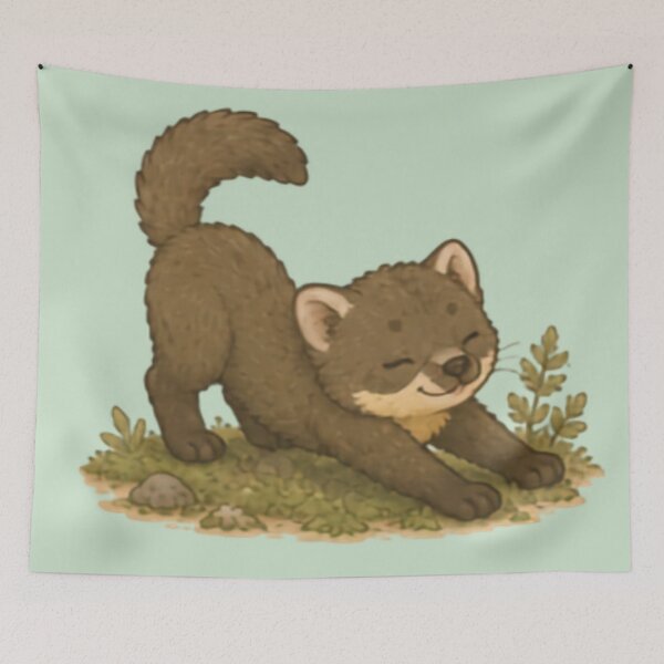 Item preview, Morning Stretch Pine Marten designed and sold by MellowMunchkins.
