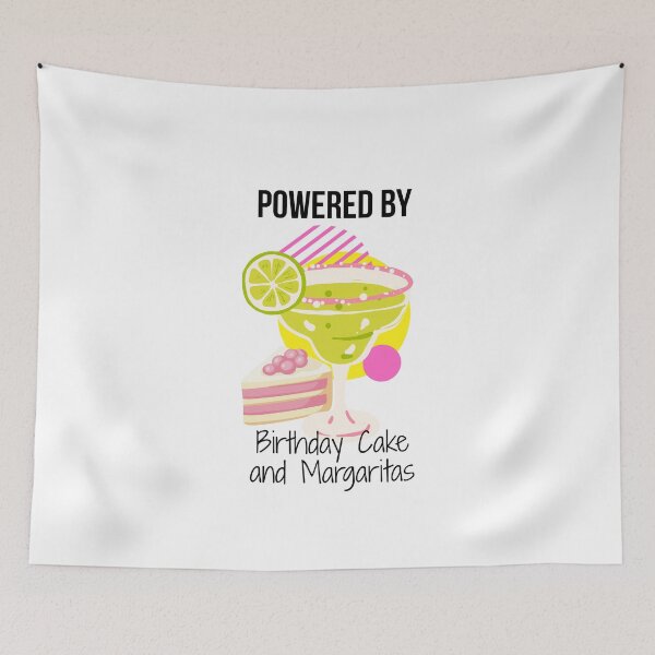 Item preview, Powered by Birthday Cake and Margaritas | Funny Birthday Margarita Lover Gift designed and sold by luckyhue.