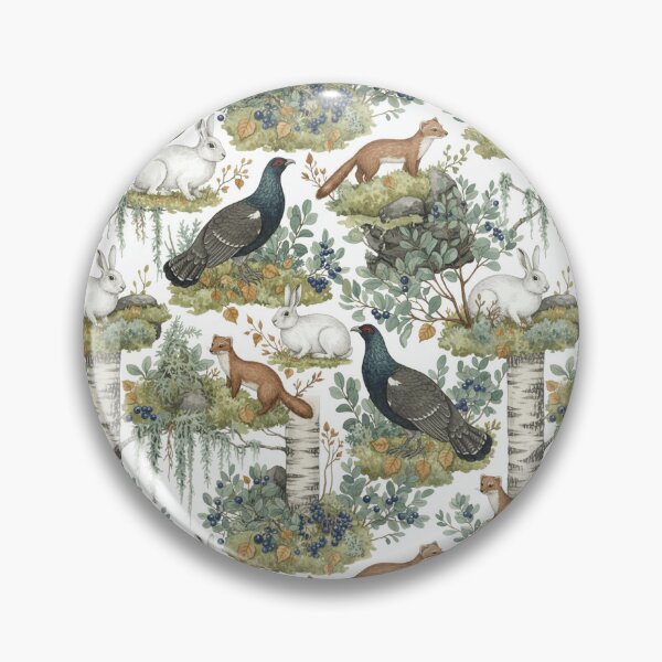 Item preview, Birch Forest Rabbits & Weasels – Rustic Woodland Seamless Pattern designed and sold by The Digital Compass.