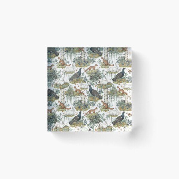 Item preview, Birch Forest Rabbits & Weasels – Rustic Woodland Seamless Pattern designed and sold by The Digital Compass.