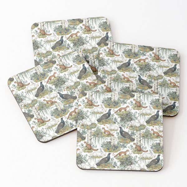 Item preview, Birch Forest Rabbits & Weasels – Rustic Woodland Seamless Pattern designed and sold by The Digital Compass.