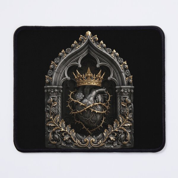 Item preview, Black Heart with Golden Crown and Thorns — Gothic Sculpture designed and sold by David Mateo ArtWorks.