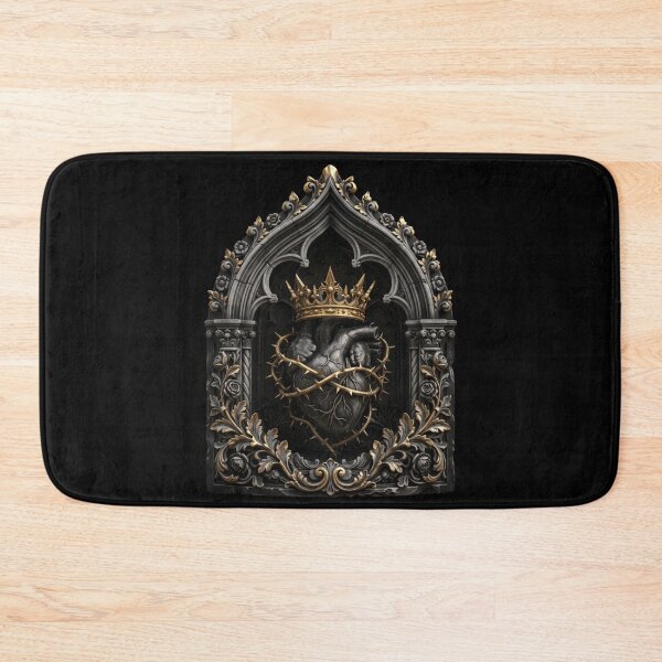 Item preview, Black Heart with Golden Crown and Thorns — Gothic Sculpture designed and sold by David Mateo ArtWorks.
