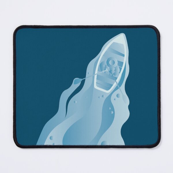 Item preview, Rowing Boat Top View Blue Water Ocean Kayak Illustration designed and sold by LudmylArt.