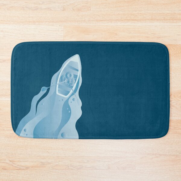 Item preview, Rowing Boat Top View Blue Water Ocean Kayak Illustration designed and sold by LudmylArt.