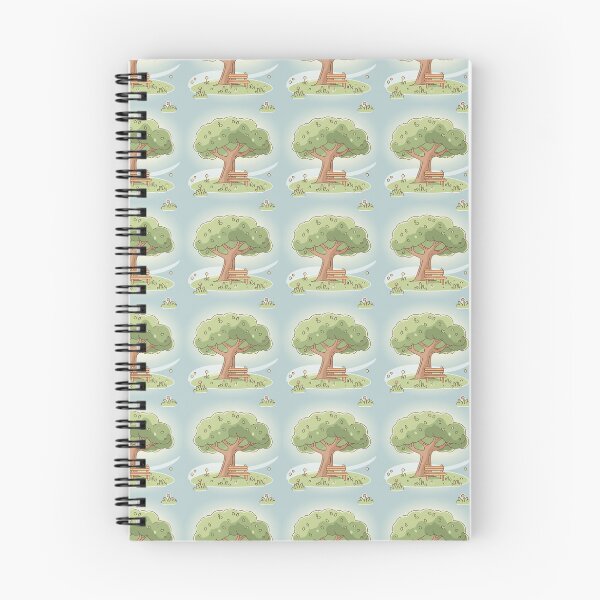 Item preview, Whimsical Park Trees & Benches – Cute Outdoor Pastel Seamless Pattern designed and sold by The Digital Compass.