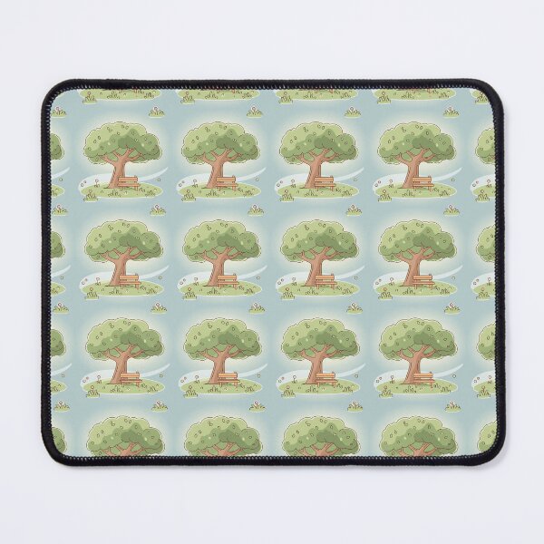 Item preview, Whimsical Park Trees & Benches – Cute Outdoor Pastel Seamless Pattern designed and sold by The Digital Compass.