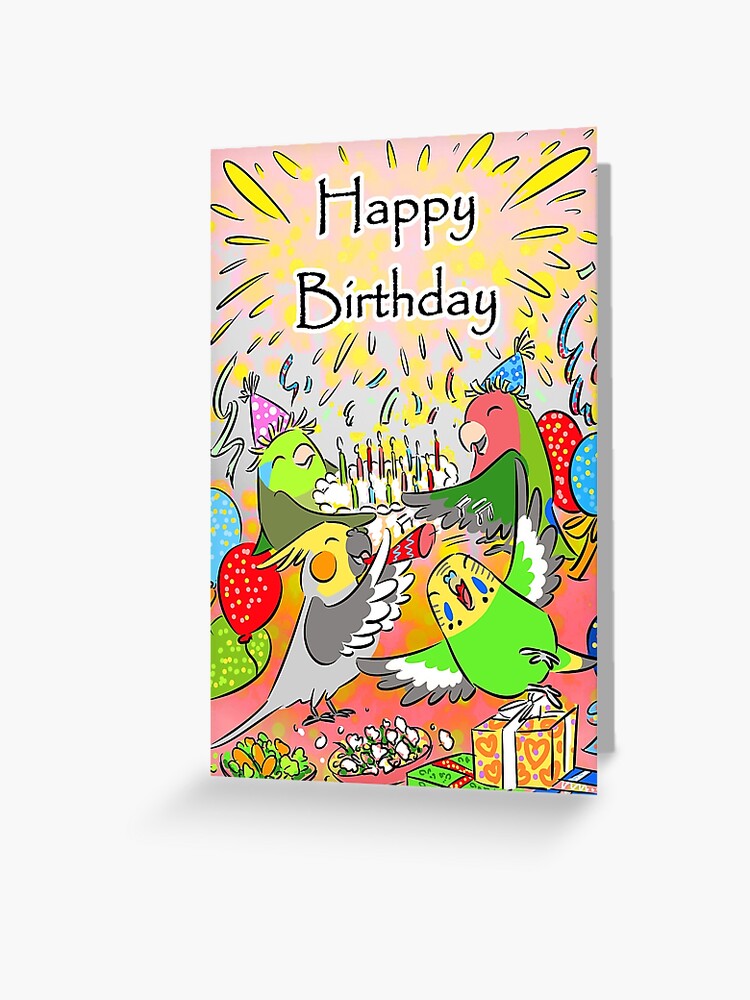 Carte De Vœux Lovebird Perrotlet Cockatiel Perroquet Joyeux Anniversaire Par Lifewithbirds Redbubble