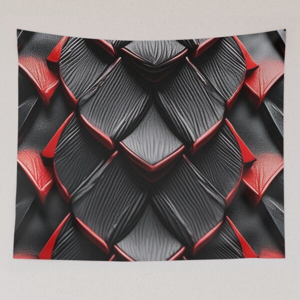 Item preview, Black and Red Dragon Scale Armor Texture Dark Fantasy Pattern designed and sold by LYAN-STORE.