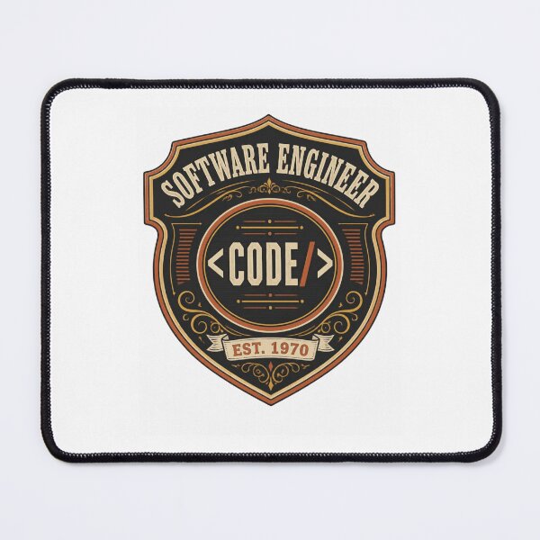 Item preview, Software Engineer Retro Code Shield Badge designed and sold by bangsy.