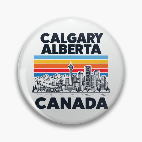 Item preview, Calgary Canada Minimalist Skyline Retro Colors designed and sold by HowToCanadian.