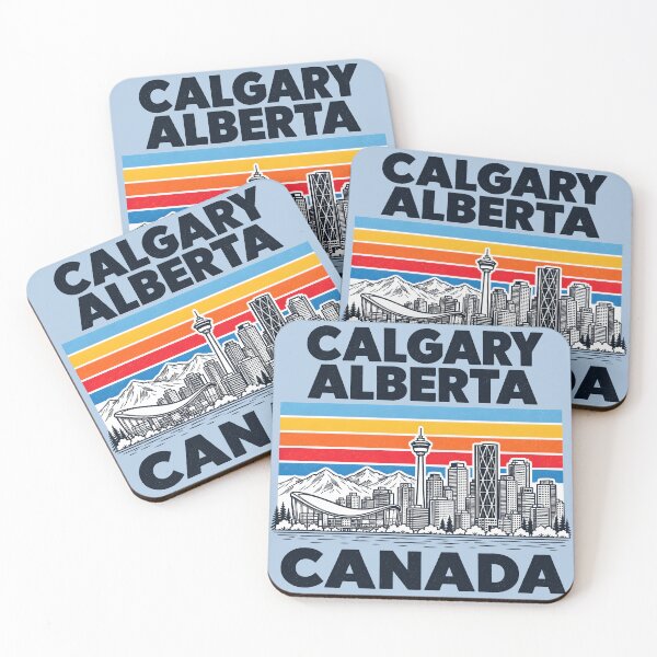 Item preview, Calgary Canada Minimalist Skyline Retro Colors designed and sold by HowToCanadian.