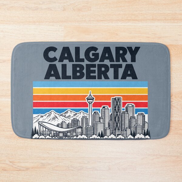 Item preview, Calgary Canada Minimalist Skyline Retro Colors designed and sold by HowToCanadian.