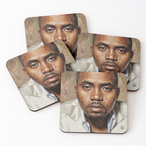 Item preview, Nas Rapper Oil Painting designed and sold by maretsad.