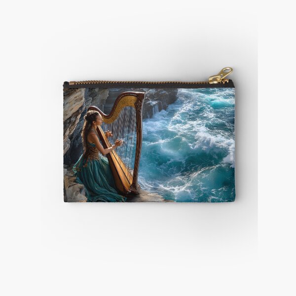 Item preview, Ethereal Harpist by the Ocean's Edge at Dusk designed and sold by Artessie.
