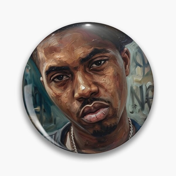 Item preview, Nas Rapper Oil Painting designed and sold by maretsad.
