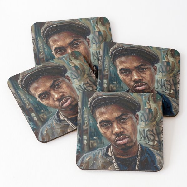 Item preview, Nas Rapper Oil Painting designed and sold by maretsad.