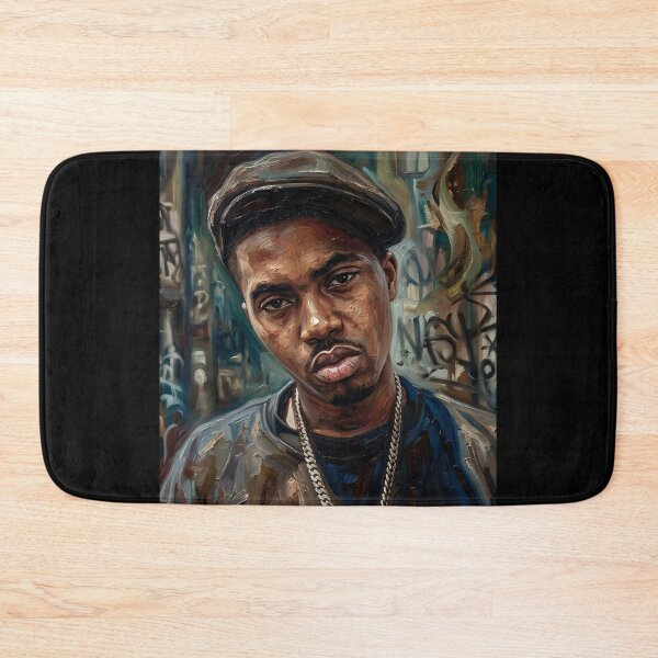 Item preview, Nas Rapper Oil Painting designed and sold by maretsad.