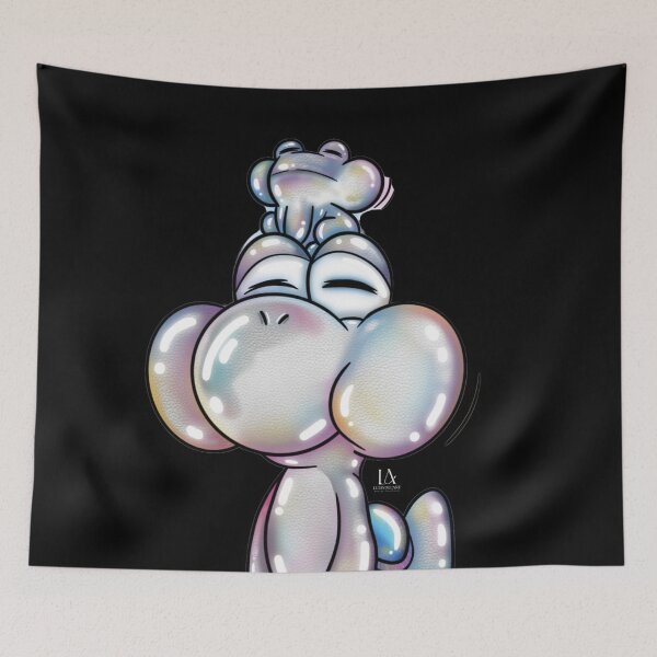 Item preview, Shiny Iridescent Bubble Yoshi with Tiny Frog Aesthetic designed and sold by LudmylArt.