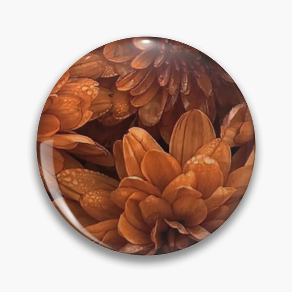 Item preview, Terracotta Orange Chrysanthemum Flowers Dew Drops Autumn Floral Pattern designed and sold by LYAN-STORE.