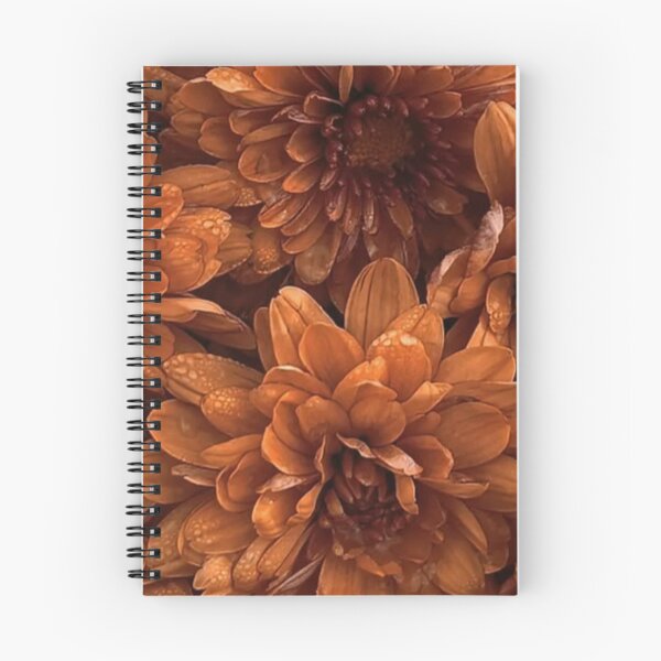 Item preview, Terracotta Orange Chrysanthemum Flowers Dew Drops Autumn Floral Pattern designed and sold by LYAN-STORE.