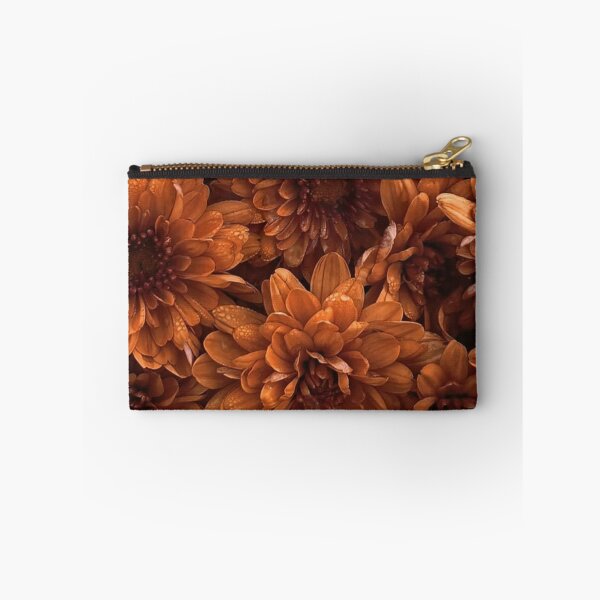 Item preview, Terracotta Orange Chrysanthemum Flowers Dew Drops Autumn Floral Pattern designed and sold by LYAN-STORE.