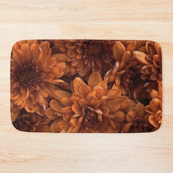 Item preview, Terracotta Orange Chrysanthemum Flowers Dew Drops Autumn Floral Pattern designed and sold by LYAN-STORE.