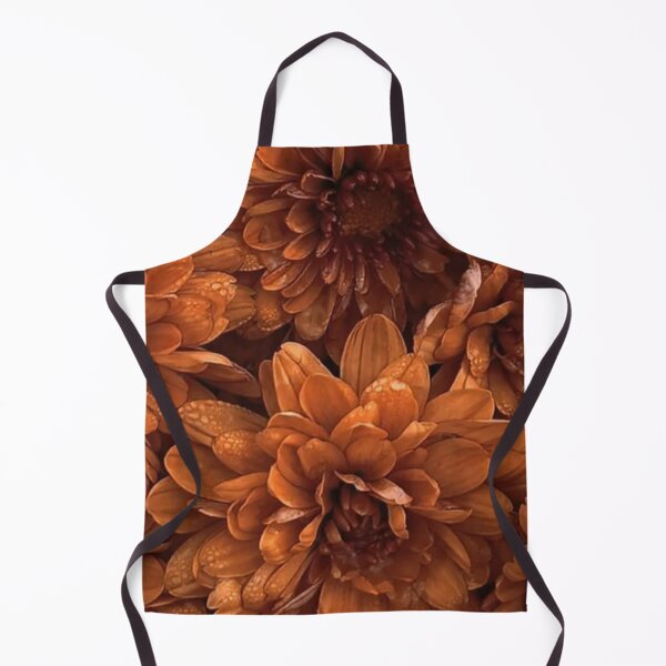 Item preview, Terracotta Orange Chrysanthemum Flowers Dew Drops Autumn Floral Pattern designed and sold by LYAN-STORE.