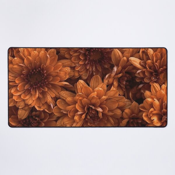 Item preview, Terracotta Orange Chrysanthemum Flowers Dew Drops Autumn Floral Pattern designed and sold by LYAN-STORE.