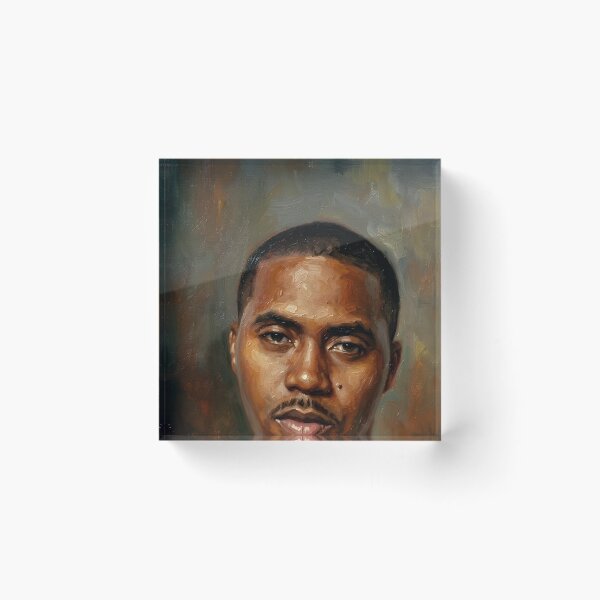 Item preview, Nas Rapper Oil Painting designed and sold by maretsad.