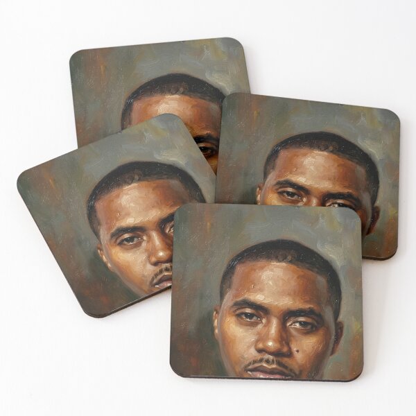 Item preview, Nas Rapper Oil Painting designed and sold by maretsad.